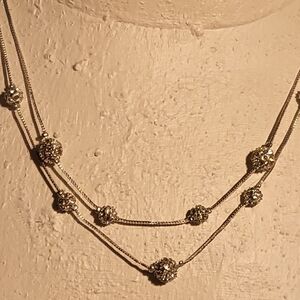 NWT Silver Plated ANNE KLEIN Elegant Silver Necklace with Crystal Accents